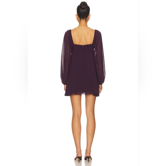 NEW Amanda Uprichard X Revolve Carrie Dress in Black Cherry Sz Medium - Picture 4 of 7